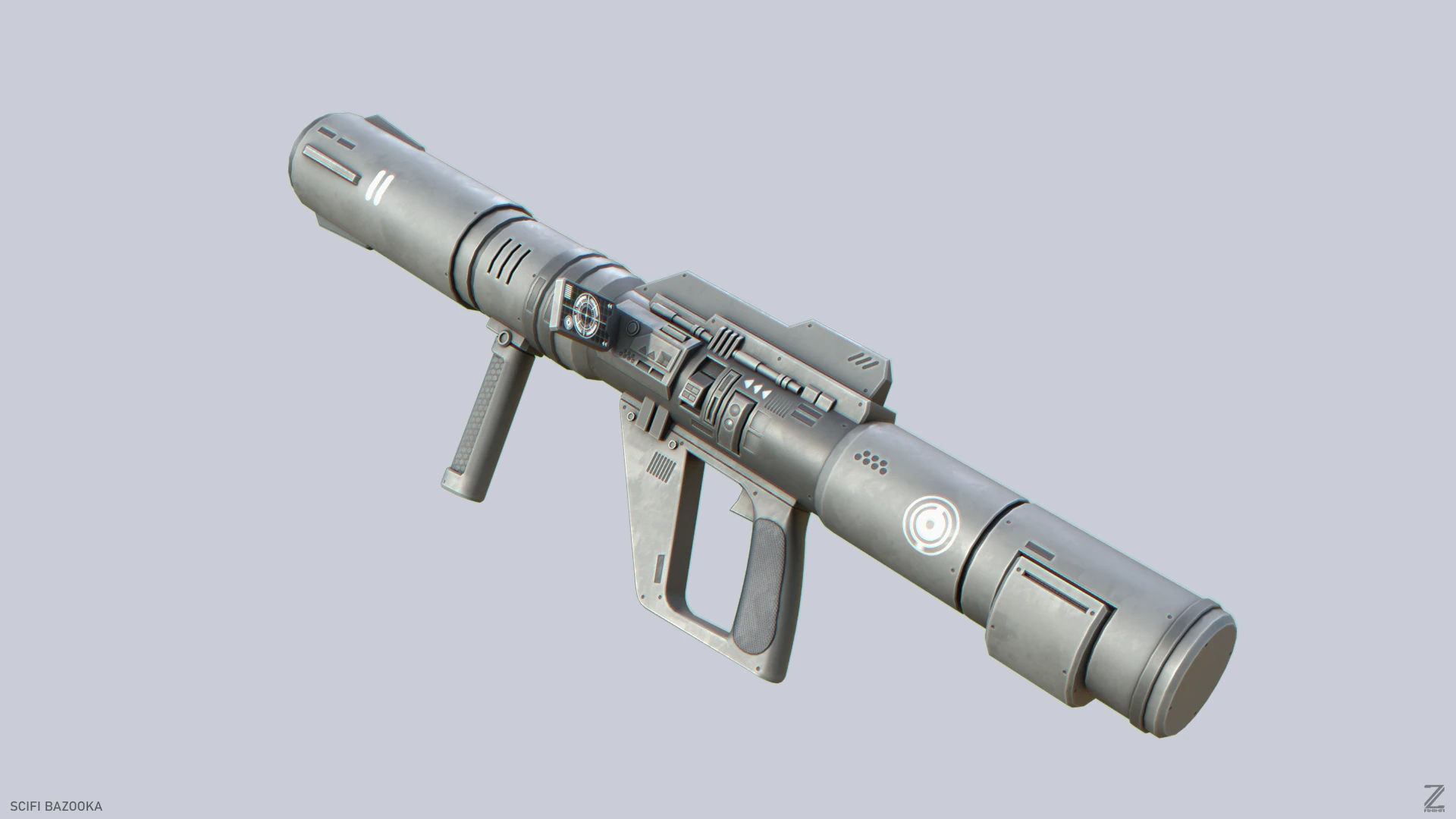 Scifi bazooka 3D Model .c4d .max .obj .3ds .fbx .stl .blend 