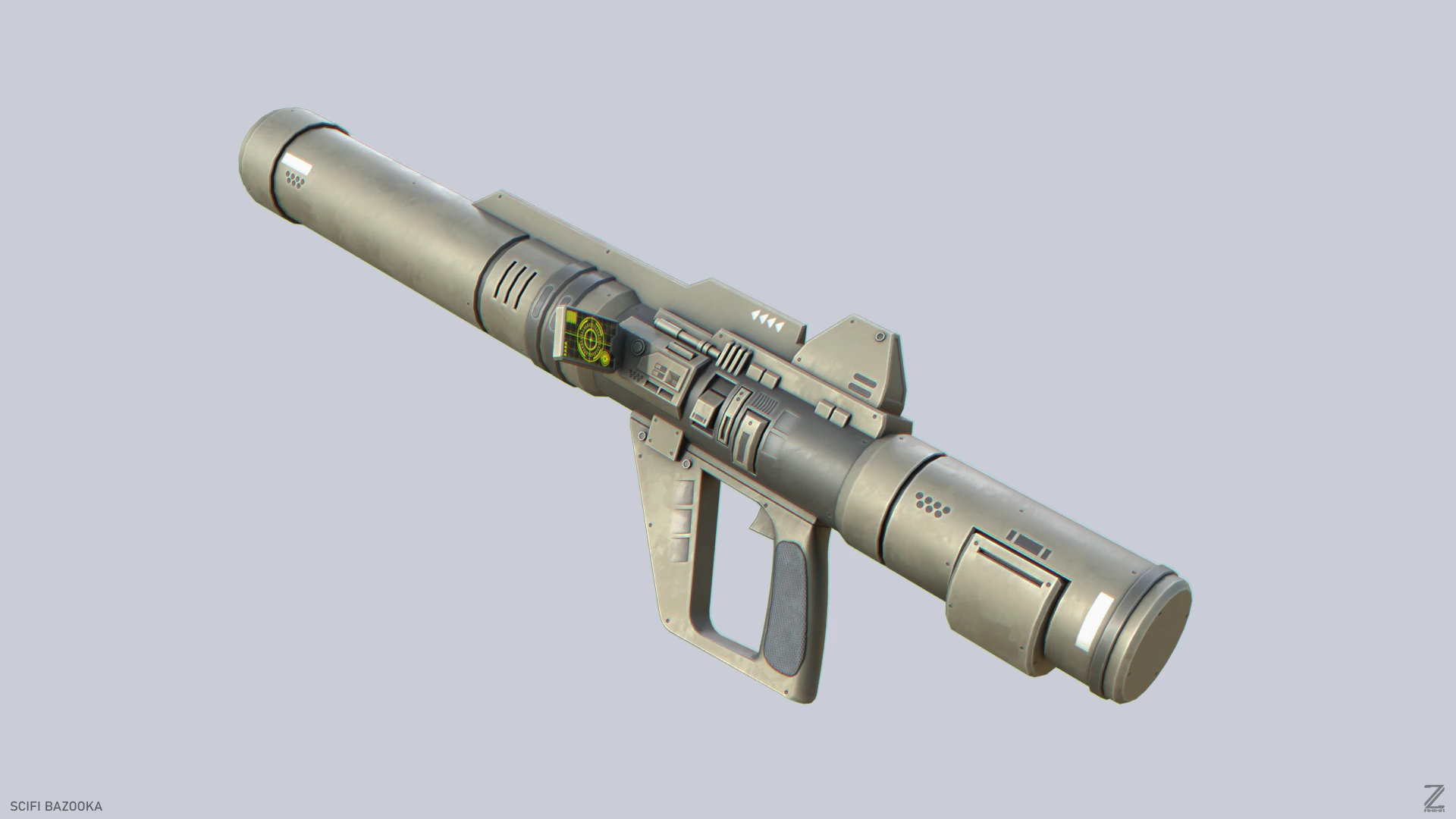 Bazooka fantascientifico Modello 3D .c4d .max .obj .3ds .fbx .stl .blend