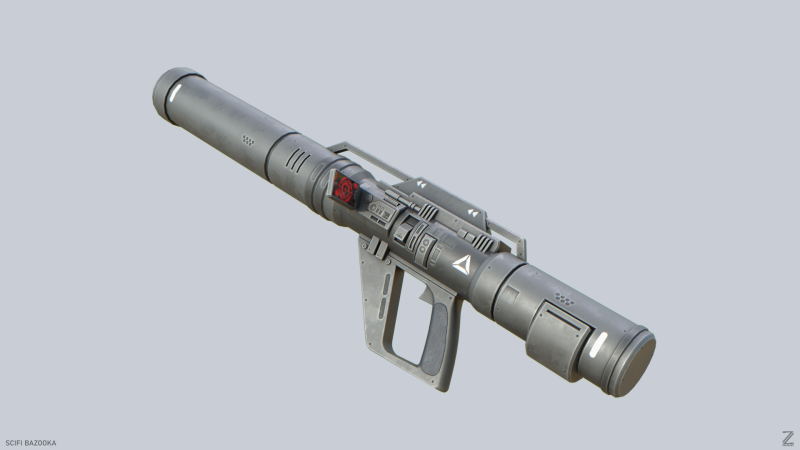 Scifi bazooka 3D Model .c4d .max .obj .3ds .fbx .stl .blend 