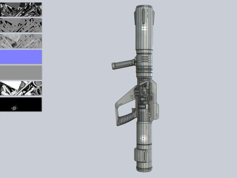 Scifi bazooka collection 3D Model