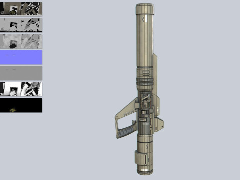 Scifi bazooka collection 3D Model
