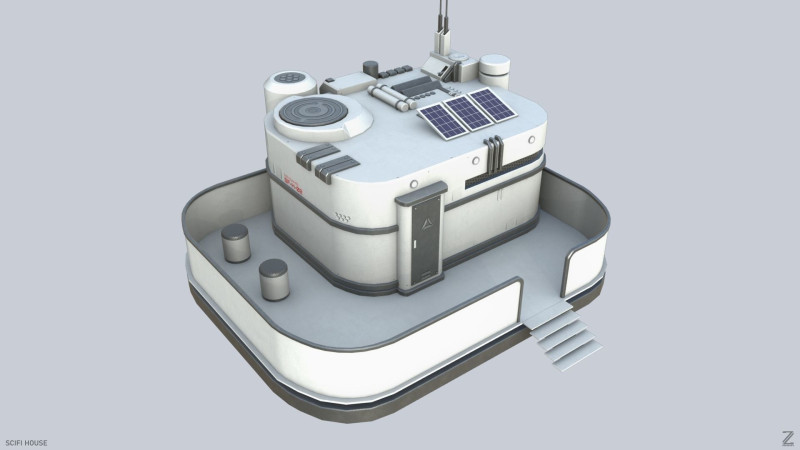 Scifi house Modelo 3D .c4d .max .obj .3ds .fbx .stl .blend 