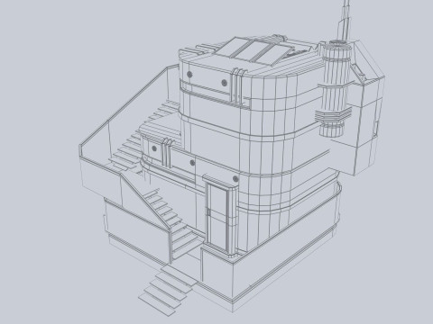 Scifi house Modelo 3D