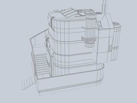 Scifi house Modelo 3D