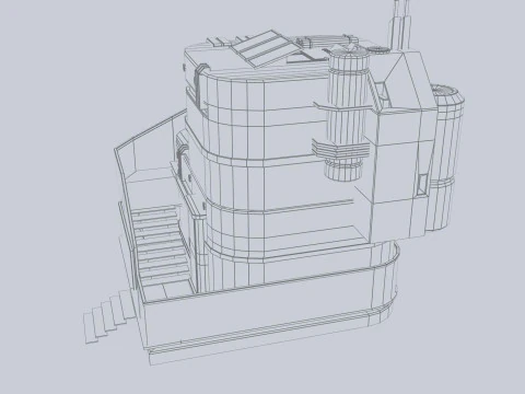 Scifi house 3D Model