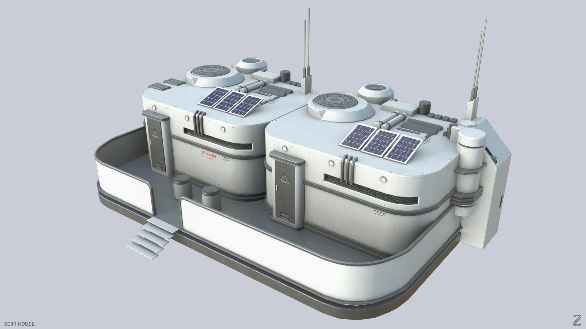 Casa fantascientifica Modello 3D .c4d .max .obj .3ds .fbx .stl .blend 