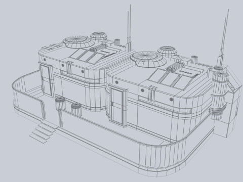 Scifi house Modello 3D