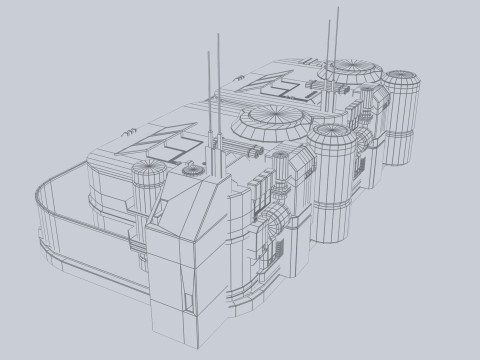 Scifi house Modello 3D