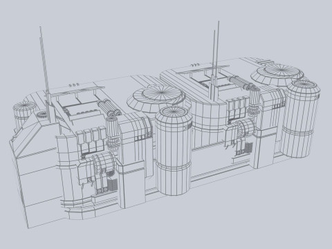 Scifi house Modello 3D