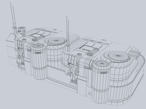 Scifi house Modello 3D