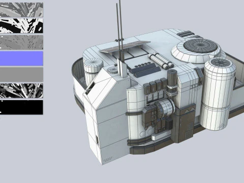 Cole&ccedil;&atilde;o de casas de fic&ccedil;&atilde;o cient&iacute;fica Modelo 3D