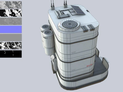Cole&ccedil;&atilde;o de casas de fic&ccedil;&atilde;o cient&iacute;fica Modelo 3D
