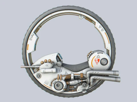 Ve&iacute;culo mono roda Modelo 3D