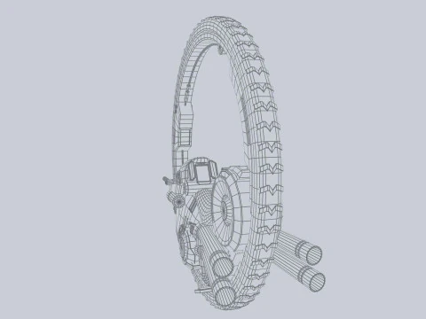 Ve&iacute;culo mono roda Modelo 3D