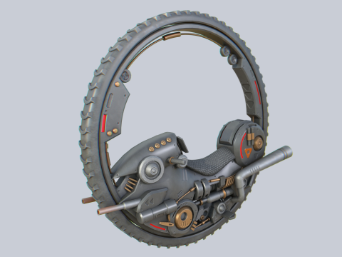 Mono wheel vehicle 3D 模型