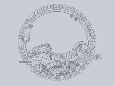 Mono wheel vehicle 3D Model