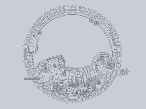 Ve&iacute;culo mono roda Modelo 3D
