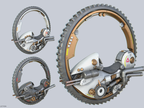 Mono wheel vehicle collection 3D 模型
