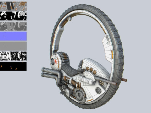 Mono wheel vehicle collection 3D 모델