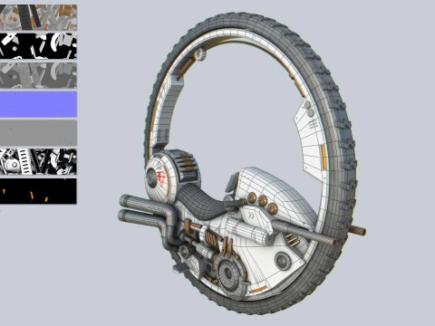 Mono wheel vehicle collection 3D Model