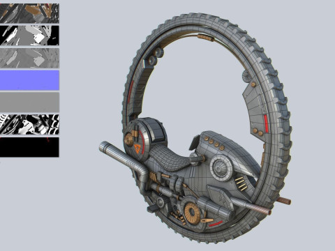 Mono wheel vehicle collection 3D 모델