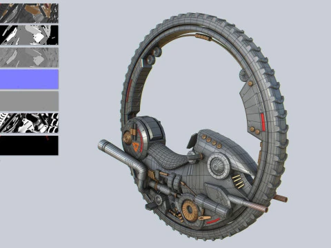 Mono wheel vehicle collection 3D Model