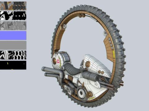 Mono wheel vehicle collection 3D 모델