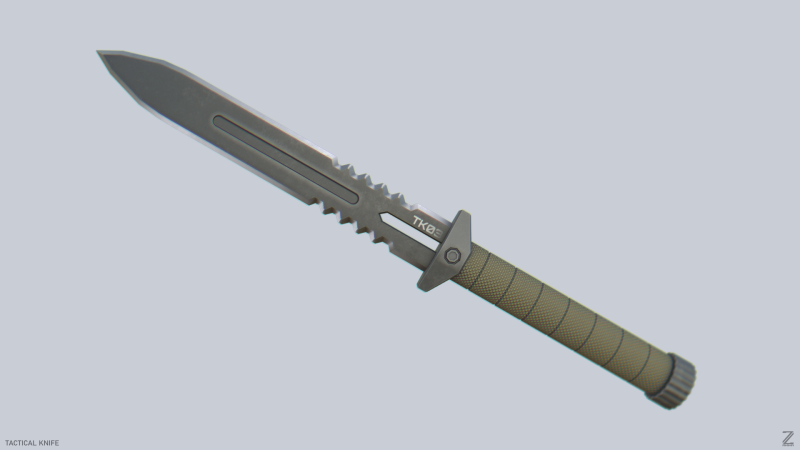 Tactical knife 3D Model .c4d .max .obj .3ds .fbx .stl .blend 