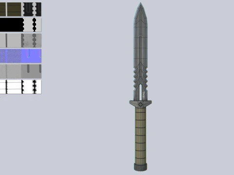 전술용 칼 3D 모델