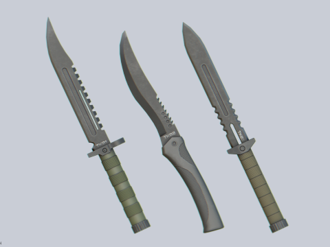 Tactical knife collection 3D Модель