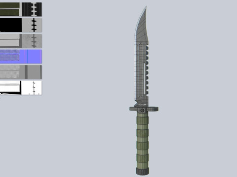 Tactical knife collection 3D Model