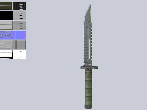 Tactical knife collection 3D Model