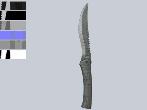 Tactical knife collection 3D Model