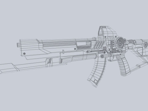 Scifi military rifle 3D Model