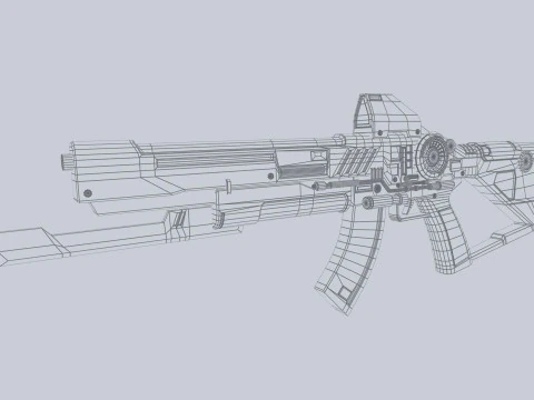 Fucile militare fantascientifico Modello 3D