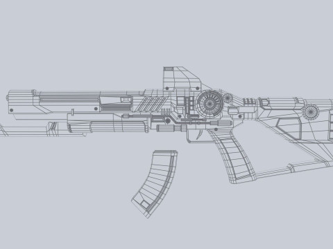 Scifi military rifle 3D Model