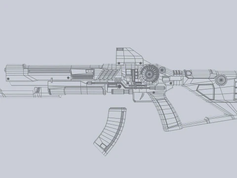 Fucile militare fantascientifico Modello 3D