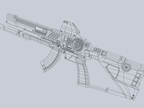 Scifi military rifle 3D Model