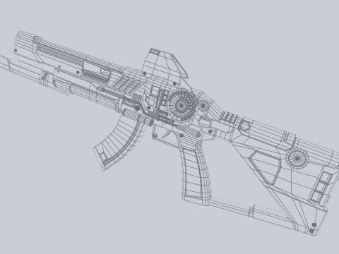 Fucile militare fantascientifico Modello 3D