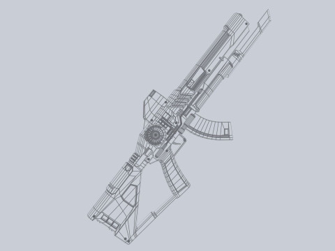 Scifi military rifle 3D Model