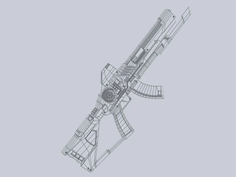 Fucile militare fantascientifico Modello 3D