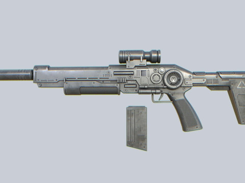 Scifi military rifle Modelo 3D