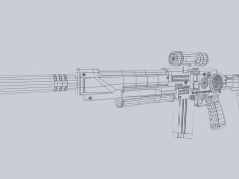 Scifi military rifle Modelo 3D