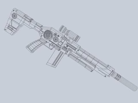 Scifi military rifle Modelo 3D