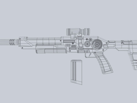 Scifi military rifle Modelo 3D
