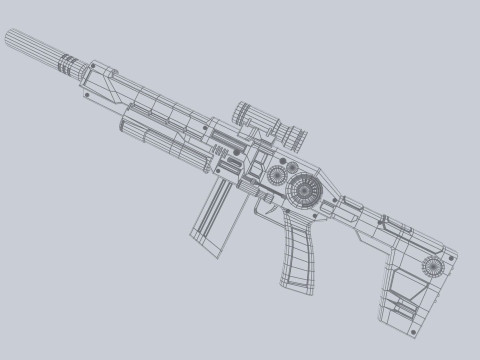 Scifi military rifle Modelo 3D