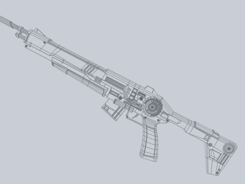 Scifi military rifle 3D Model