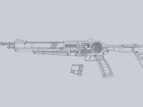 Scifi military rifle 3D Model