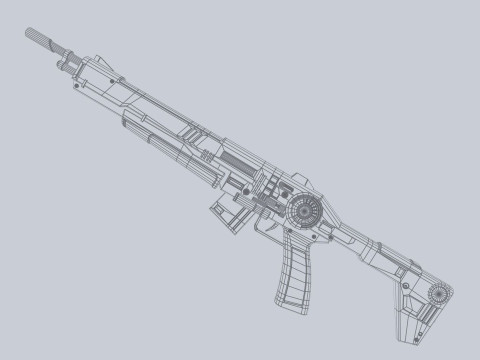 Scifi military rifle 3D Model