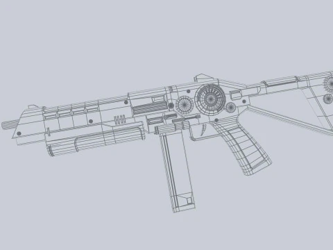 Rifle militar de fic&ccedil;&atilde;o cient&iacute;fica Modelo 3D